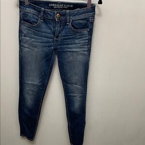 American Eagle Outfitters Women's Dark Blue Skinny Jeans